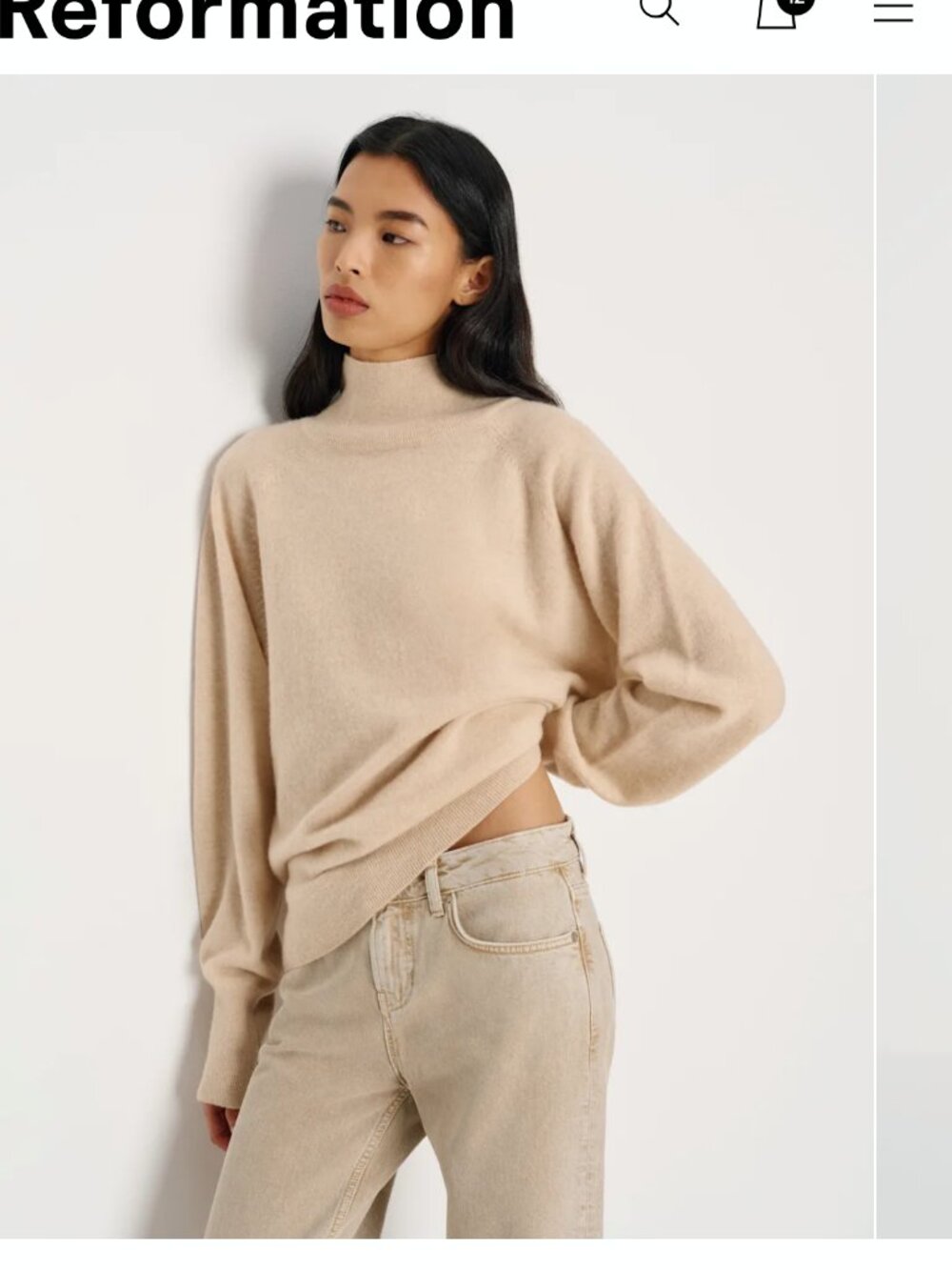 Reformation cashmere turtleneck sweater NWT - Picture 2 of 6